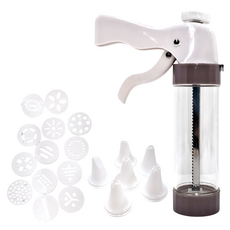 卡特屋 半自動裱花槍 附模具 x 13 + 花嘴 x 6, 透明, 1組