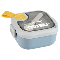 Hirone 外出餐碗組 塑膠款 750ml 深藍灰 寶寶餐具組, 1組