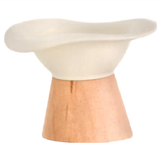 沐慕家居 分體式高腳寵物碗 陶瓷+橡木 250ml, 米白色, 1個