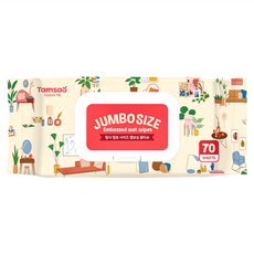 Tamsaa Jumbo Size 印花濕紙巾, 70張, 1入, 4包