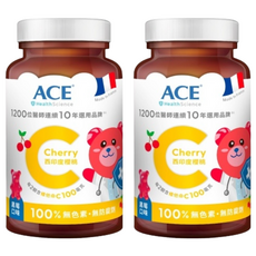 ACE SCIENCE 西印度櫻桃C軟糖, 每份添加100毫克西印度櫻桃C, 法國進口, 168g, 2罐