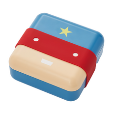 tak. 食育英雄便當盒, 500ml, 日本製造, 藍色, 1個