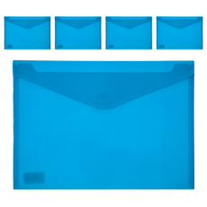 ECO Chungwoon A4 魔鬼氈橫式文件袋 藍色, 5個