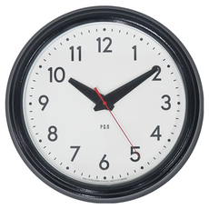 POST GENERAL 校舍掛鐘 - 黑色 鋼和玻璃材質 260mm x 70mm