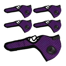 FASHION MASK 3D立體活性碳 防空汙運動口罩 兒童用, 絳紫色, 5片, 1組