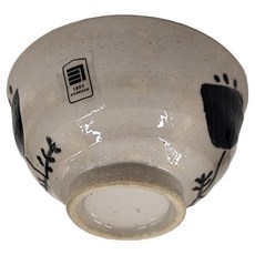 KANESAN1893 武志野鬱金飯碗 日本製, 1個, 武志野鬱金 黑色 + 米色
