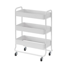 TRUELIFE OUTLET 寬款免工具三層推車 RH2504-WT, 3層, 白色