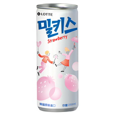 LOTTE 樂天 Milkis 草莓風味碳酸飲 250ml, 1罐