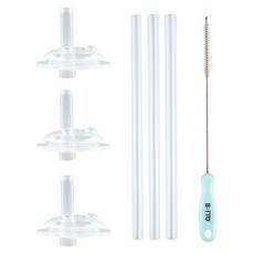 BBTTO 吸管替換組, 透明吸嘴*3個+吸管*3支+清潔刷*1支, 1組