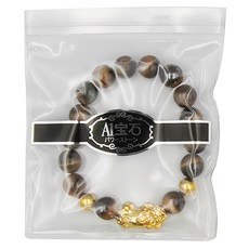 黃金虎眼貔貅開運手鍊，水晶材質，台灣製造, 13.5cm