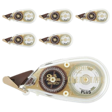 PLUS 普樂士 手帳修正帶, 四種膠帶寬度, 超緊湊機身, 2.5mm寬 長度6M, 6個