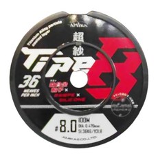 AMiKA 超紗 頂級PE線, 鈦合金粒子, Type 8, 36 weaves per inch, 0.470mm, 灰色, 1個