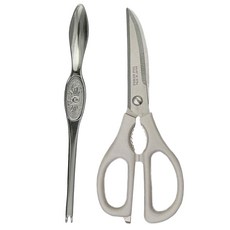 SUNCRAFT 川嶋 蟹剪 + 蟹叉2支組, 不鏽鋼蟹剪套裝, BS-250, 1組, 長19cm