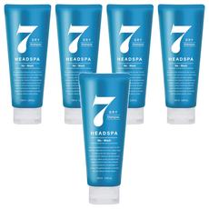 HEADSPA7 輕盈免沖洗乾洗髮乳 溫和弱酸性 舒緩頭皮, 100ml, 5條