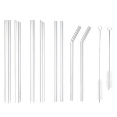 櫻井屋 耐熱玻璃吸管套裝組 附贈絨布收納袋, 10個, 1組