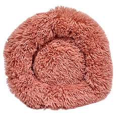 喵汪森林 長毛絨圓形寵物窩, 粉紅色, 1個