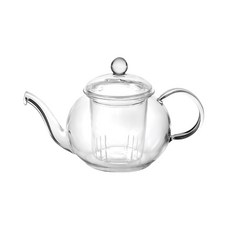 Chikao glass 耐熱標準花茶壺 小 玻璃花茶沖泡壺, 400ml, 透明色, 1個