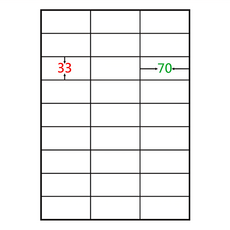 鶴屋 A4三用電腦標籤 B3370 70 x 33mm 91號, 27格, 105張