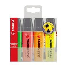 STABILO 思筆樂 BOSS ORIGINAL波士經典螢光筆 4色組, ST70/4, 1盒
