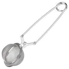 ibili 濾網鉗夾濾茶器, 316不鏽鋼, 總長18cm, 圓球濾器直徑4.5cm, 18 × 5.8 × 6.5cm, 1個