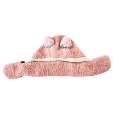 JAR嚴選 兒童毛絨全罩式圍巾保暖帽 一體護耳 水果款, 草莓粉, 均碼