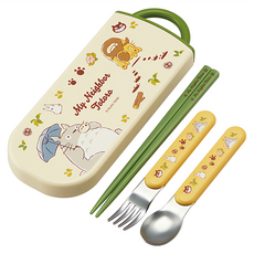 Skater 銀離子兒童餐具三件組, 湯匙 + 叉子 + 筷子 + 收納盒, 龍貓, 1組