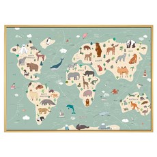 BOLUO GALLERY 菠蘿選畫所 世界動物特輯 III CMAP3403D 掛畫, 木色
