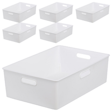 KEYWAY 聯府 博多收納盒 TBD30-1 10.1L, 白色, 6個