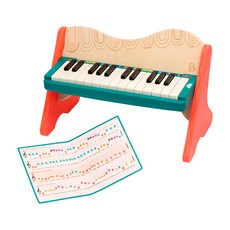 B.toys 25階隨行演出鋼琴 + 樂譜 BX1819Z, 橘色 + 綠色, 1組