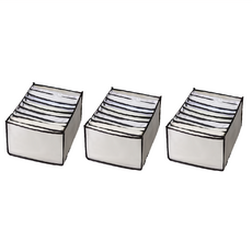 分隔收納盒 T桖 9格, 32 x 23 x 17cm, 黑色, 3個