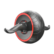 LEADER X 自動回彈 耐磨迴力健腹輪 紅色 流線型手柄 防滑易握 輪胎紋理設計 1個