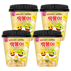 TAEKYUNG 泰耕 Baby Shark 炒年糕杯 白醬味, 4個, 111g, 韓國進口, 兒童年糕