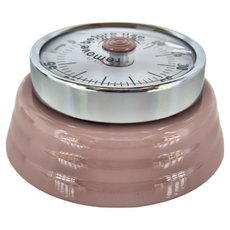 冰箱磁吸系列 機械式廚房煮飯用計時器, 60分鐘, Q-1243, 粉紅色, 1個