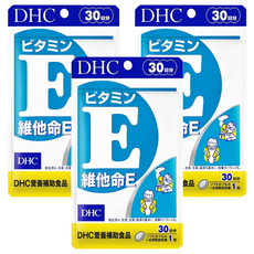 DHC 維他命E 100%植物萃取 增進肌膚與血球的健康, 30顆, 340mg, 3包
