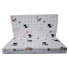 PEVA 防水浴簾 格紋, 180 x 180cm, 可愛貓咪, 1組