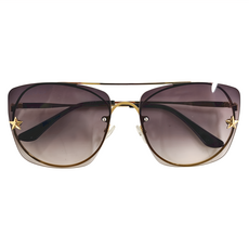 Megasol UV400 時尚彩色閃耀星星無框漸層太陽眼鏡8957，漸灰，有效阻擋紫外線, 146 x 151 x 54 mm