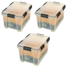 KEYWAY 聯府 Fine防潮整理箱 附輪 20L, 透明色, 3個