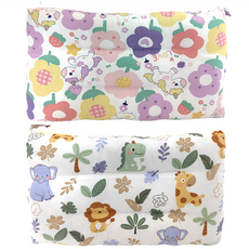 100%純棉可水洗兒童枕頭 A面精梳純棉 B面100%法蘭絨, 28 x 43 x 6cm, 小夥伴 花朵獨角獸