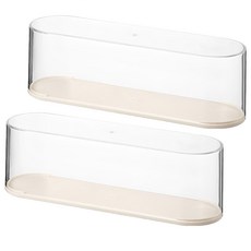 FAmILyLIFE 生活 橢圓形透明展示盒 A-476-2 小型基本款, 2個