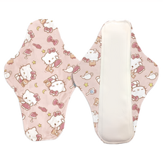 THiRSTiES SANRIO 有機棉布衛生棉 Hello Kitty 好眠寶寶款 100% GOTS 認證有機棉, Liner 19cm, 2個, 1組