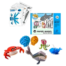 Joan Miro 兒童3D手作益智立體折紙, 海洋主題, 1個