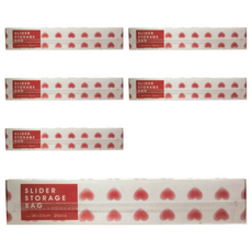 SHIMOYAMA 愛心滑扣夾鏈密封PE保鮮袋 收納袋, 大, 20入, 6盒