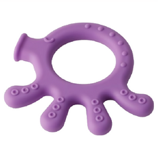 Sillymann 100%鉑金矽膠章魚固齒器, 安全無毒，柔軟有彈性，可高溫消毒, 單件, 紫色, 1個