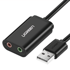 UGREEN 綠聯 USB音效卡 黑色, 1個