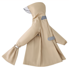 愛北鼻 親子同款加厚防水雨衣 兒童雨衣 附收納袋, 卡其色, 3XL碼-建議140-150cm, 1入