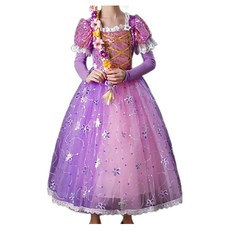 Rapunzel 長髮公主樂佩 萬聖節表演服 Set, 送袖套, 長髮公主變裝服, 1組