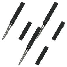 STICKYLE 塗氟不沾黏攜帶型開箱拆信剪刀，筆型設計 好握舒適, 黑色, 3支