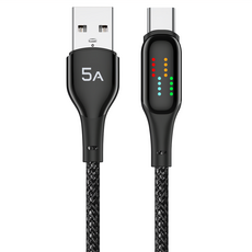 TOTU 拓途 炫影系列 iPhone 編織充電線 USB-A to Type-C 25W/5A Max, 1.2m, 黑色, 1條