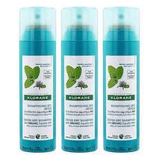 KLORANE 蔻蘿蘭 涼感淨化乾洗髮噴霧 150ml，適用於一般性頭皮/長時間暴露於空氣下頭髮，快速吸收多餘油脂，去除髒汙, 3瓶