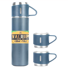 FRANCASINO 弗南希諾 保溫瓶分享杯套 FR-1780 瓶500ml + 杯150ml, 灰色, 1組